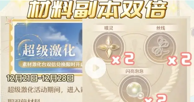 无限暖暖材料双倍副本什么时候开启 材料双倍副本开启方法（2）
